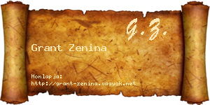 Grant Zenina névjegykártya