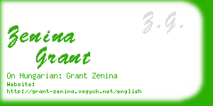 zenina grant business card